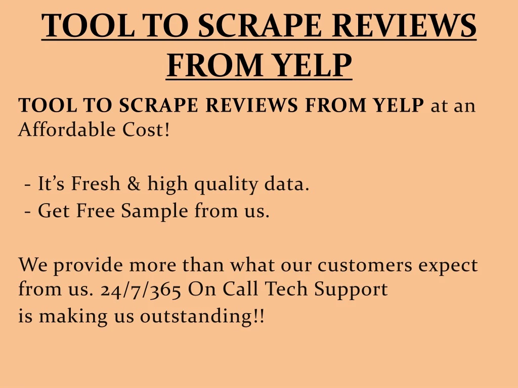 tool to scrape reviews from yelp