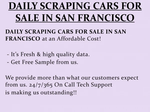 daily scraping cars for sale in san francisco