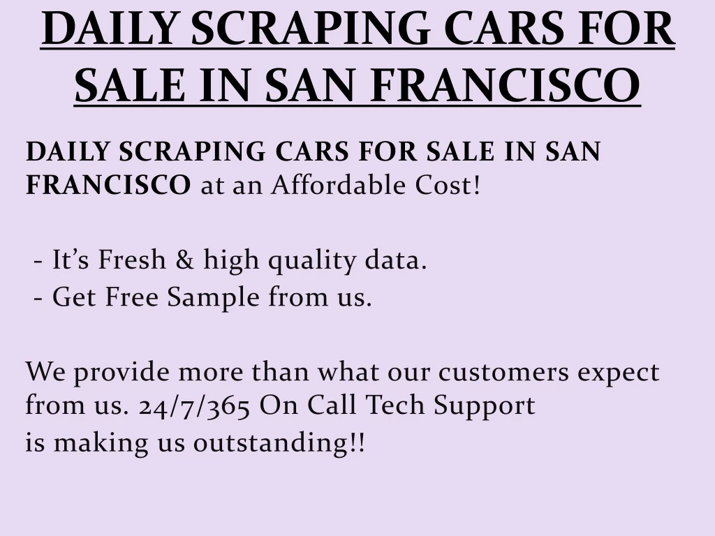 daily scraping cars for sale in san francisco