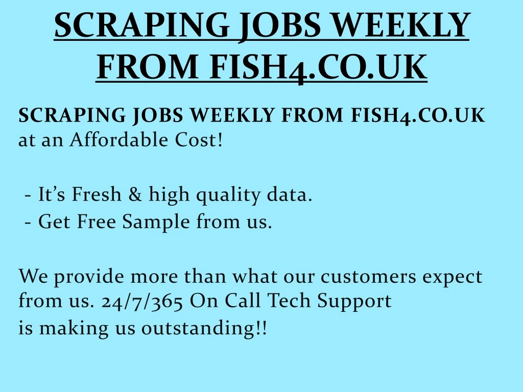 scraping jobs weekly from fish4 co uk