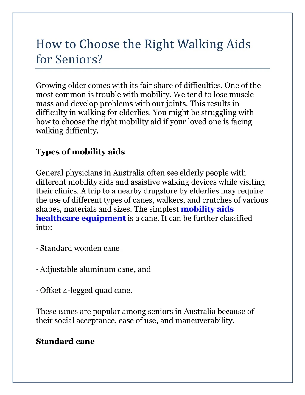 how to choose the right walking aids for seniors