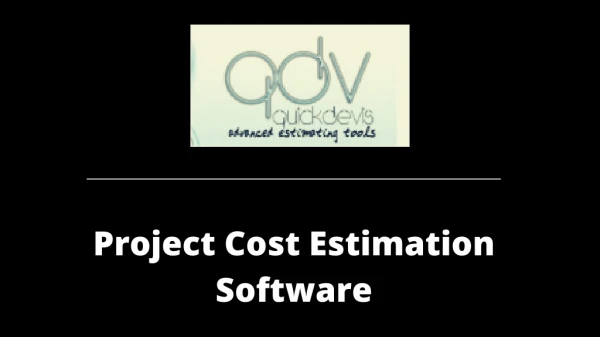 Project Cost Estimation Software - QDV