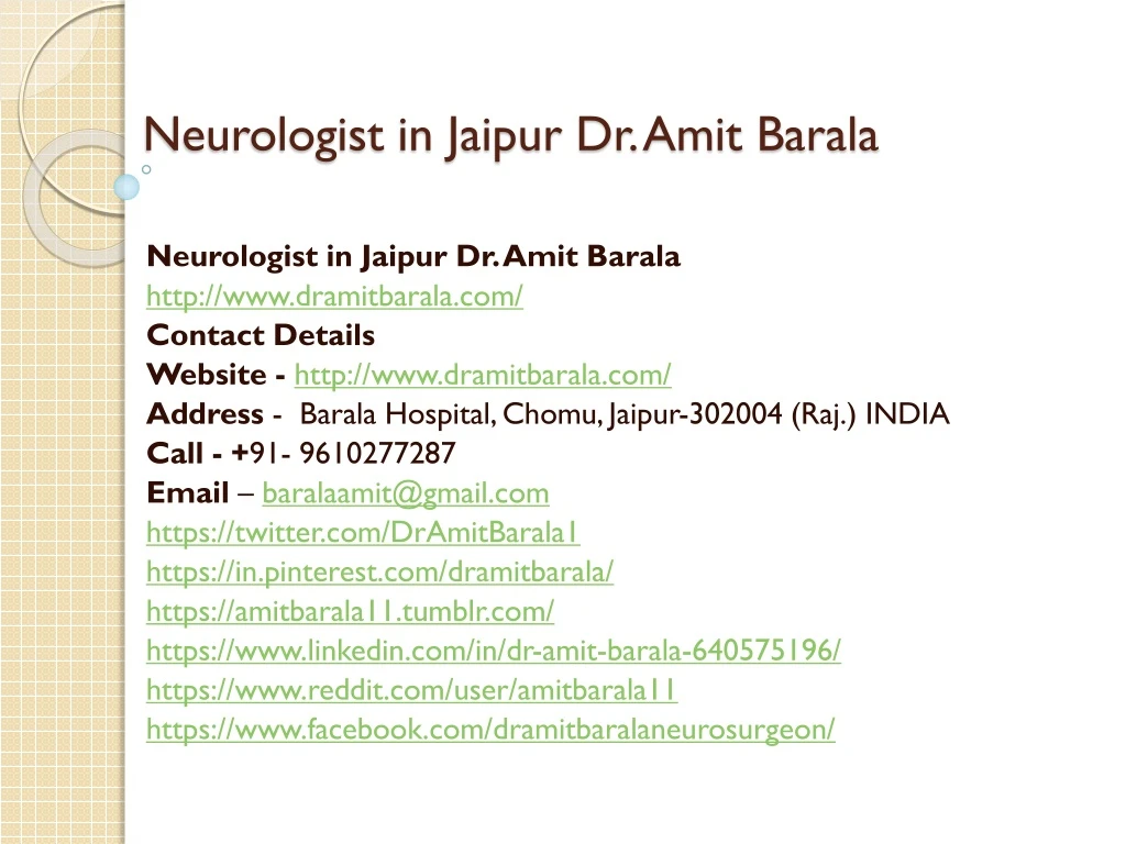 neurologist in jaipur dr amit barala