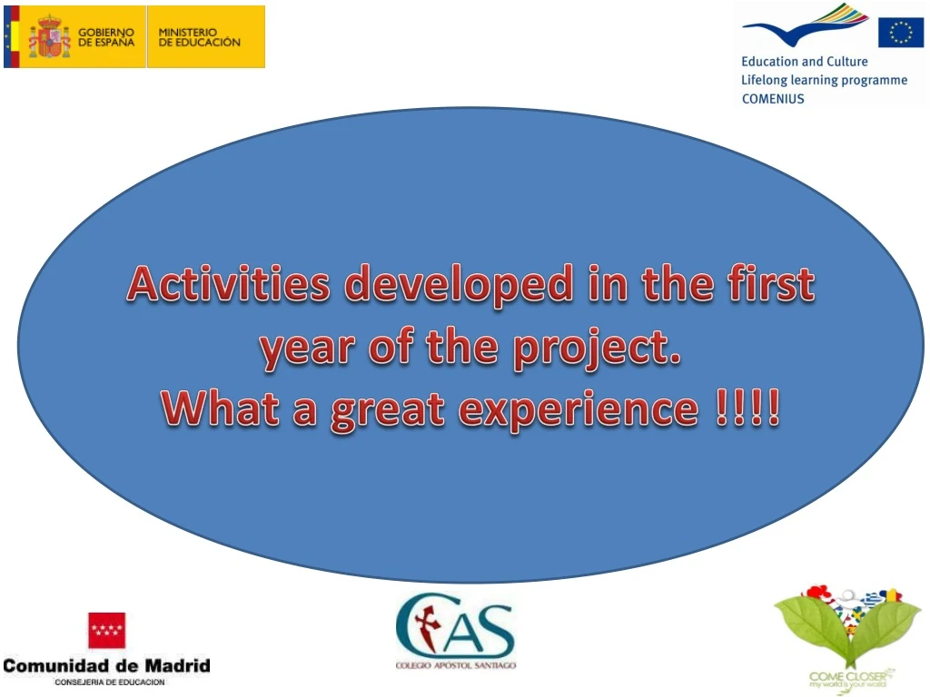 activities developed in the first year