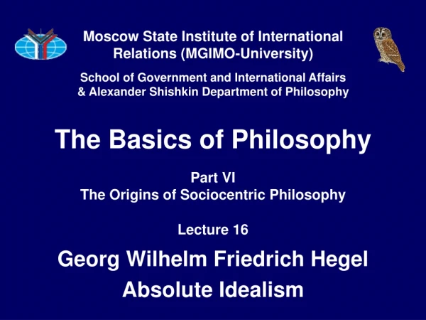 The Basics of Philosophy