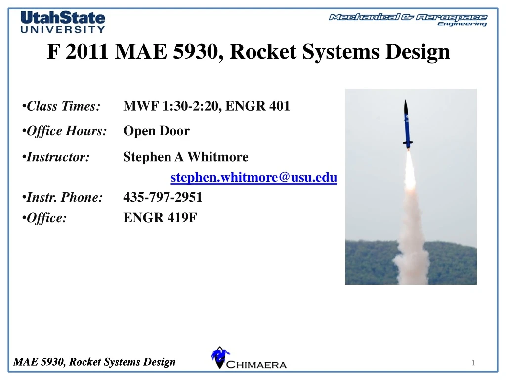f 2011 mae 5930 rocket systems design