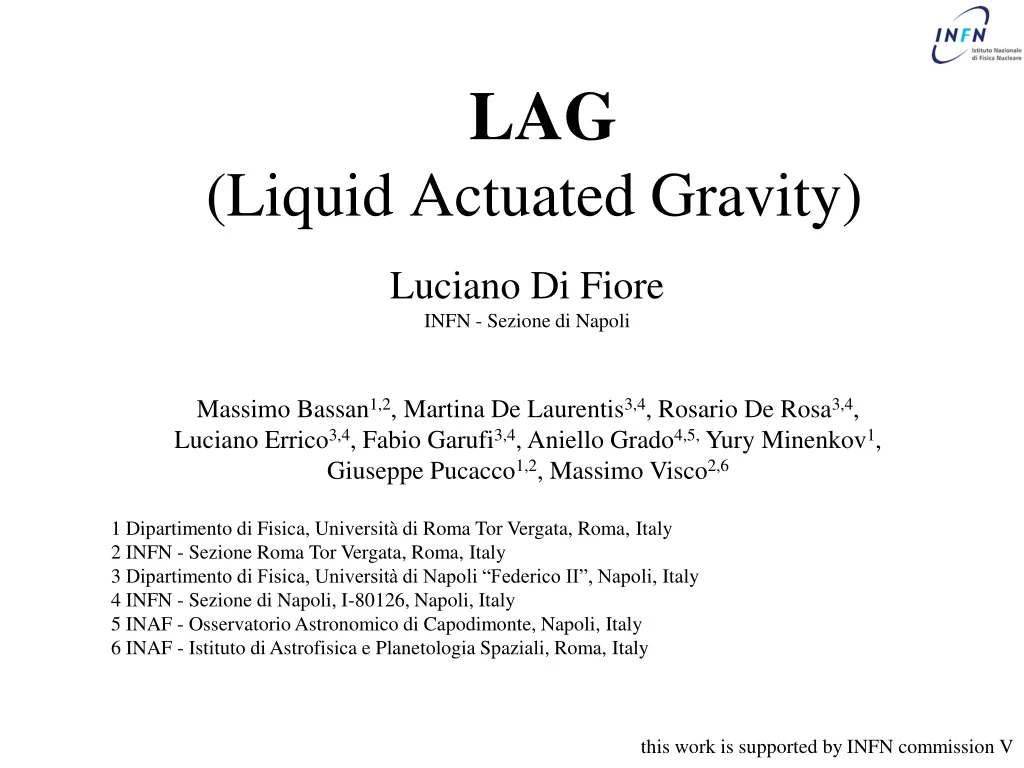 lag liquid actuated gravity
