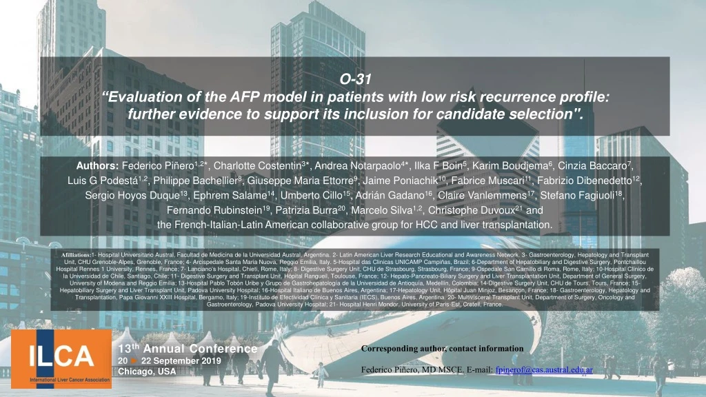 o 31 evaluation of the afp model in patients with