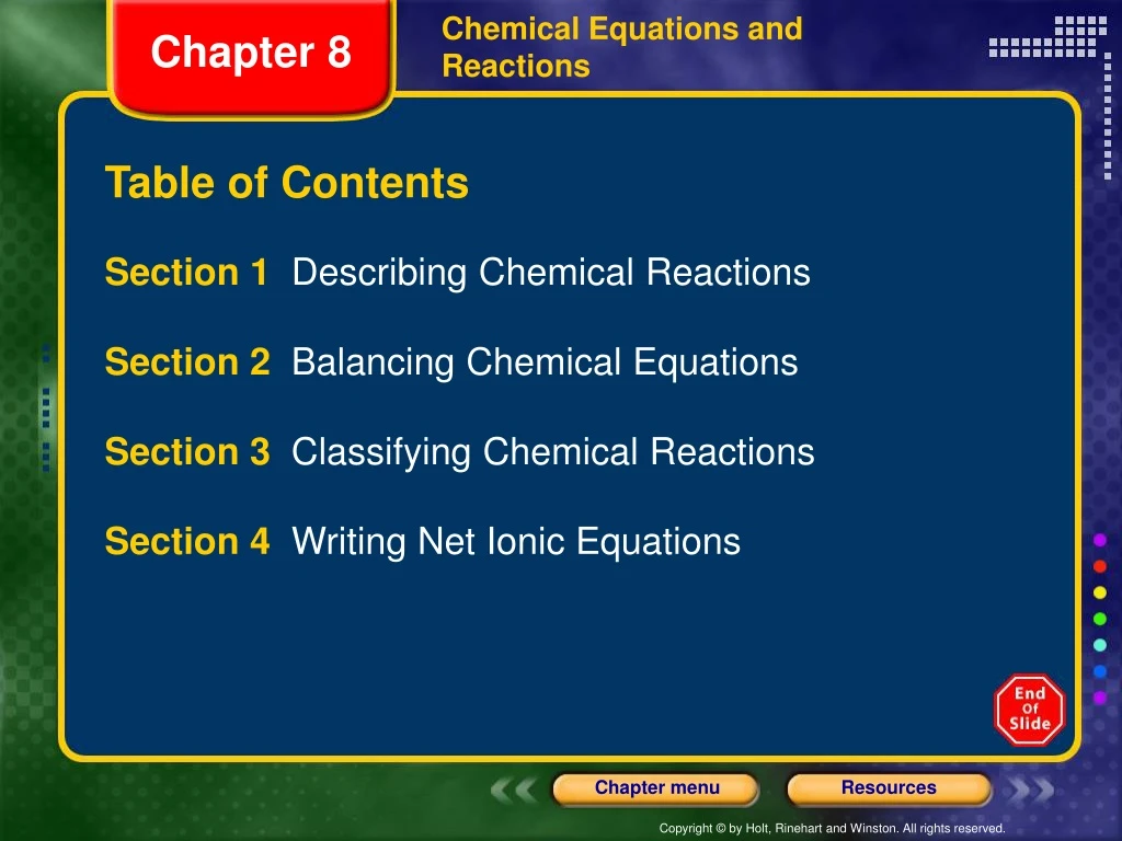 chemical equations and reactions