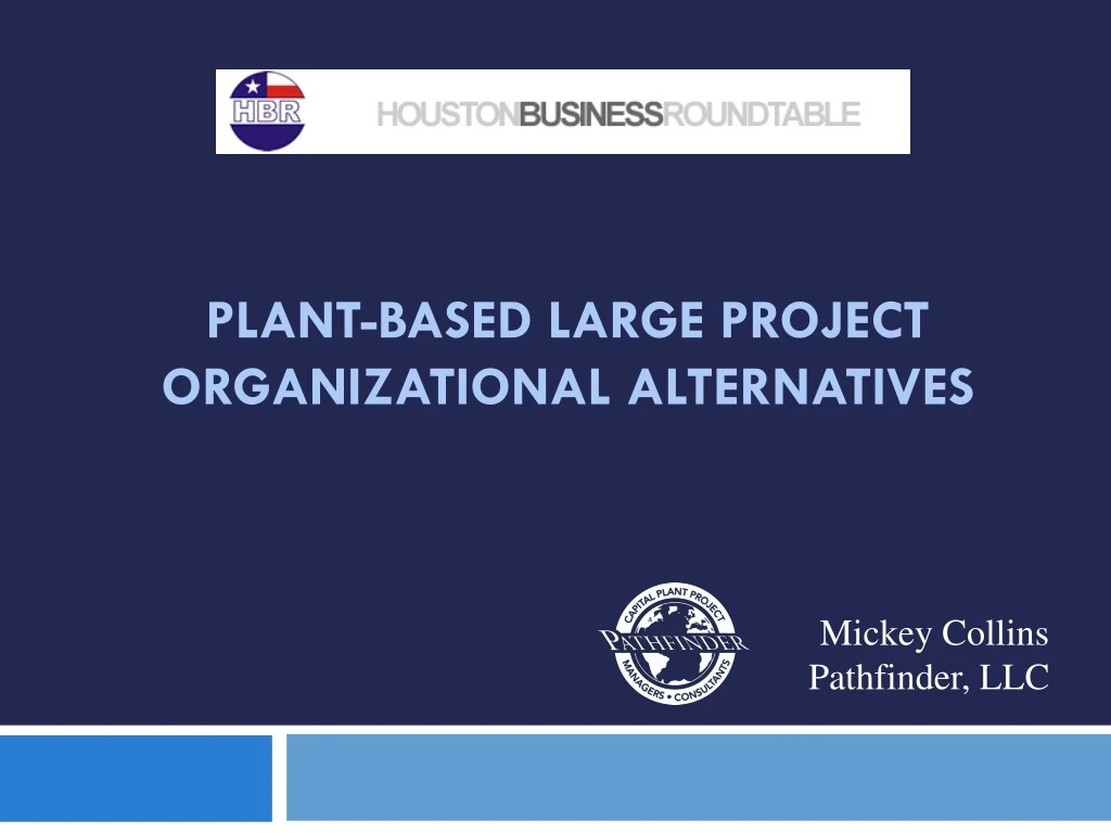 plant based large project organizational alternatives