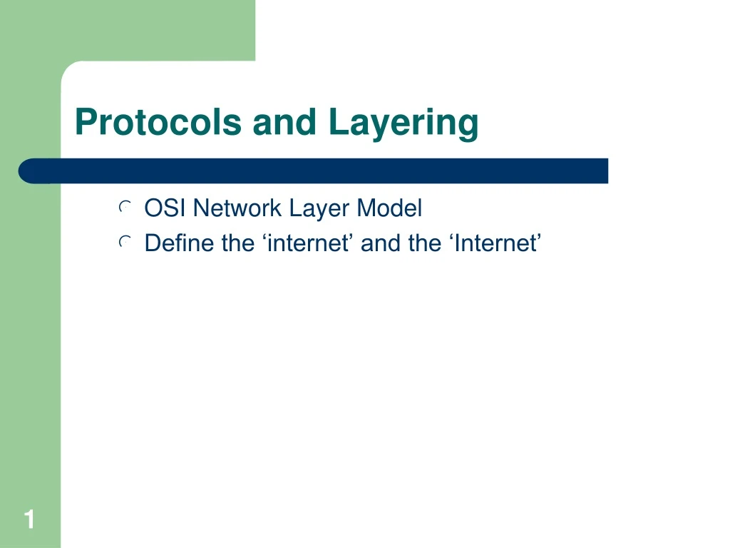 protocols and layering