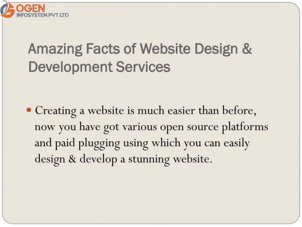 Amazing Facts of Website Design & Development Services
