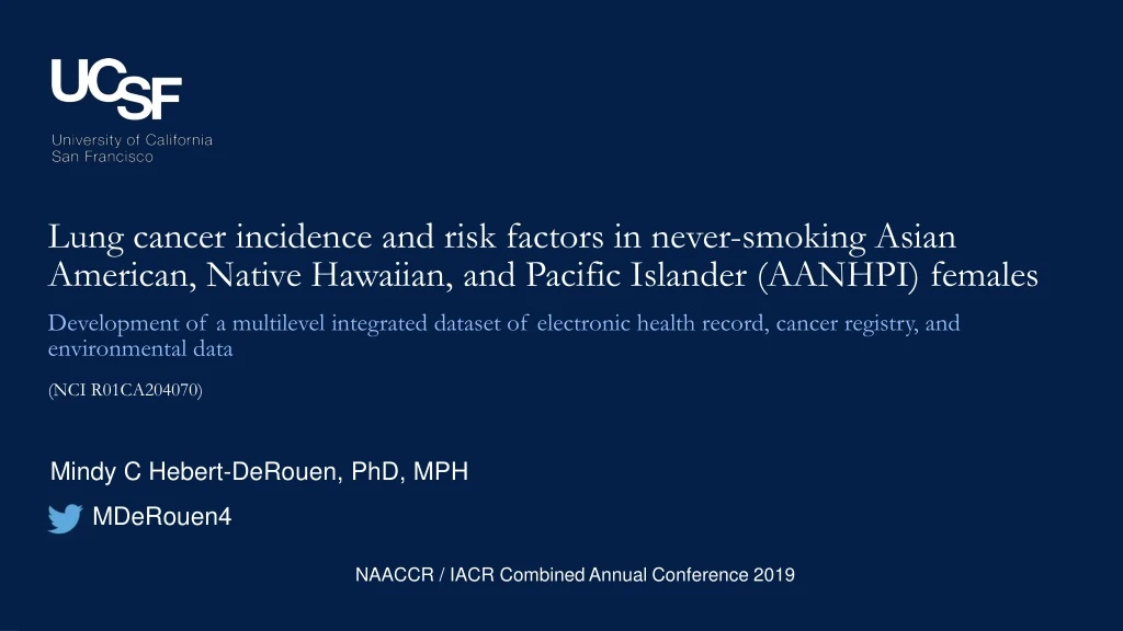 lung cancer incidence and risk factors in never