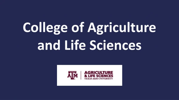 College of Agriculture and Life Sciences