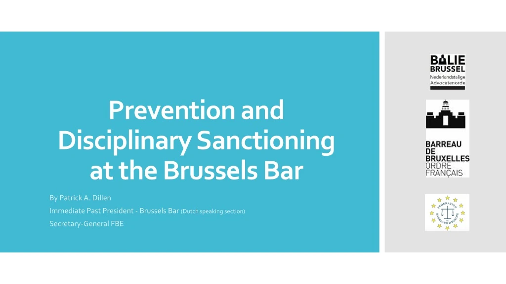 prevention and disciplinary sanctioning at the brussels bar