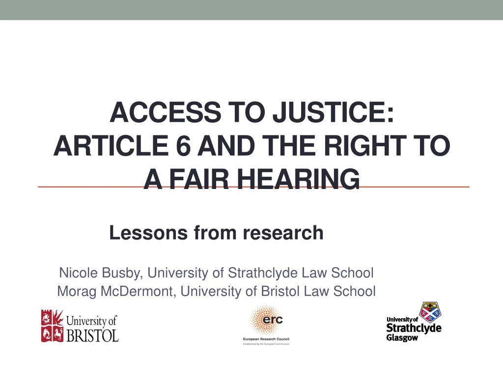 access to justice article 6 and the right to a fair hearing