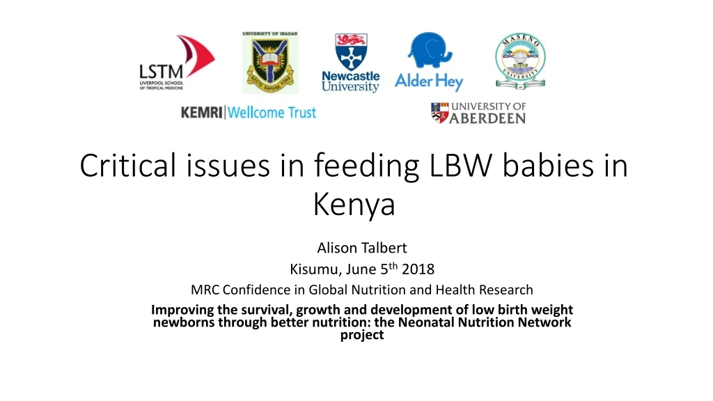 critical issues in feeding lbw babies in kenya