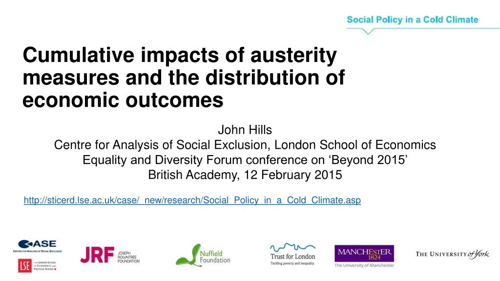 cumulative impacts of austerity measures and the distribution of economic outcomes
