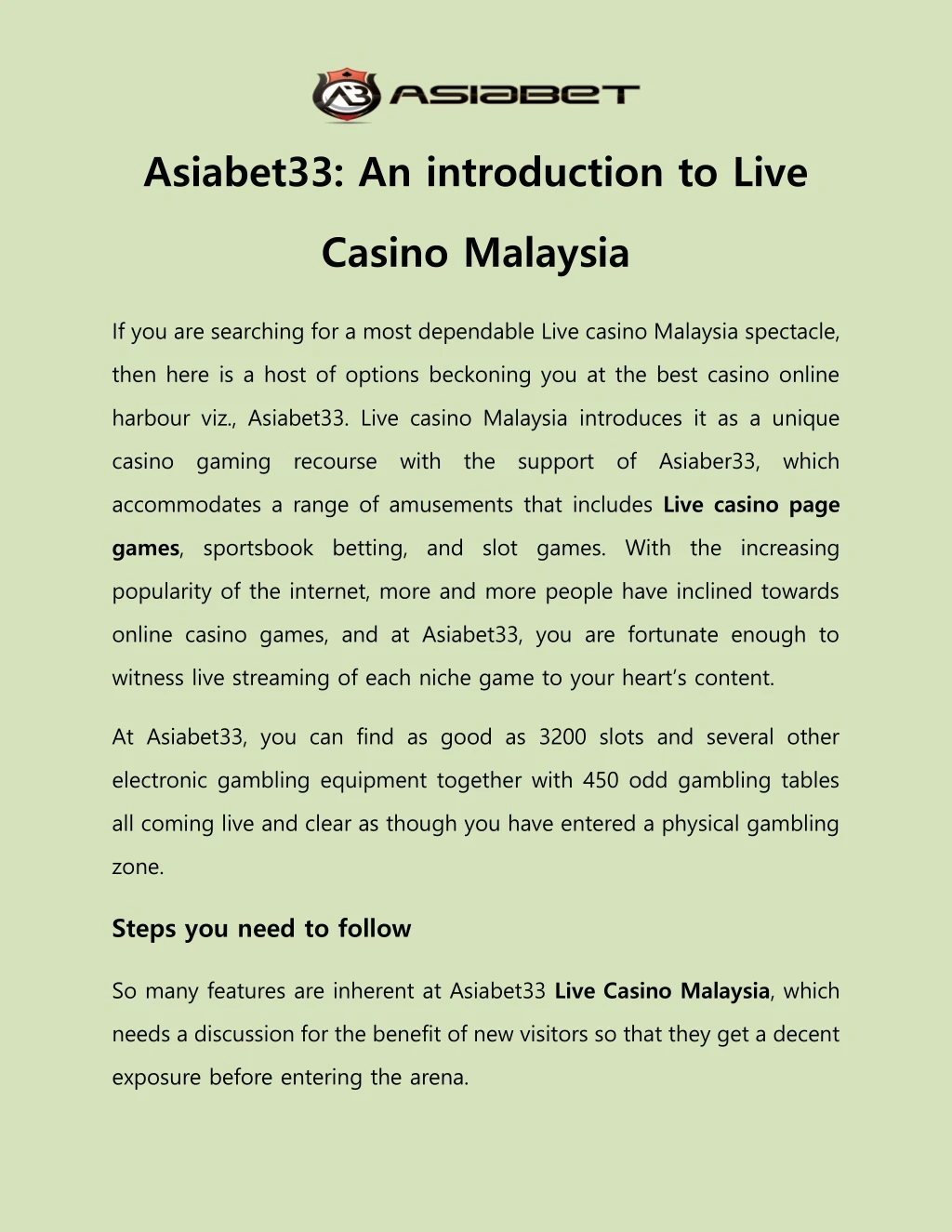 asiabet33 an introduction to live
