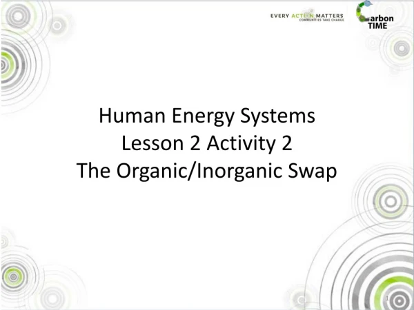 Human Energy Systems Lesson 2 Activity 2 The Organic/Inorganic Swap