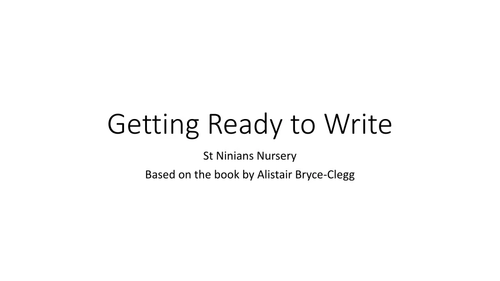 getting ready to write
