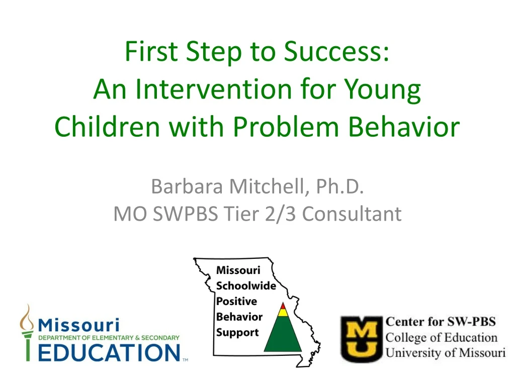first step to success an intervention for young children with problem behavior