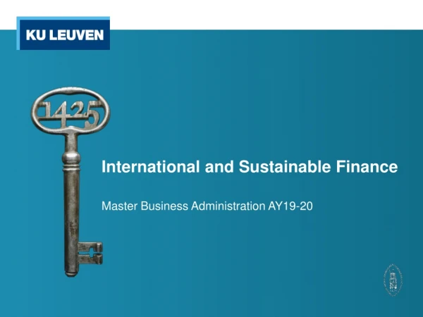 International and S ustainable Finance Master Business Administration AY19-20