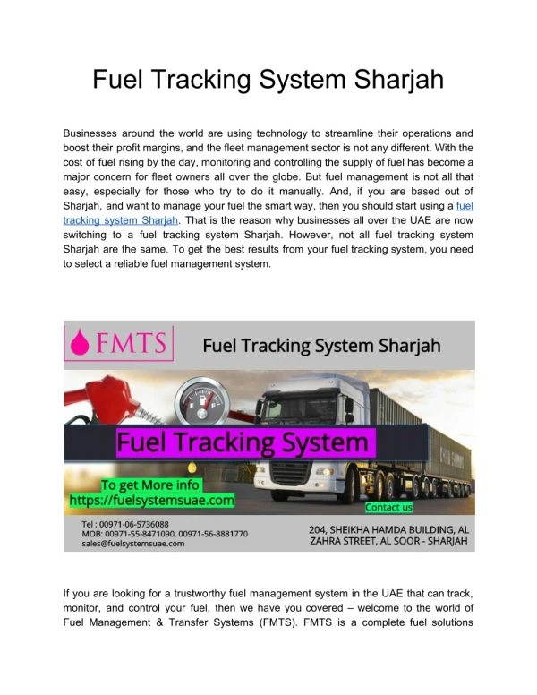 Fuel Tracking System