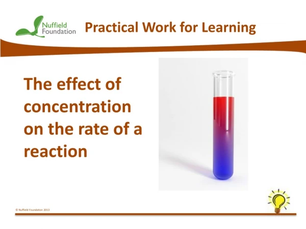 The effect of concentration on the rate of a reaction