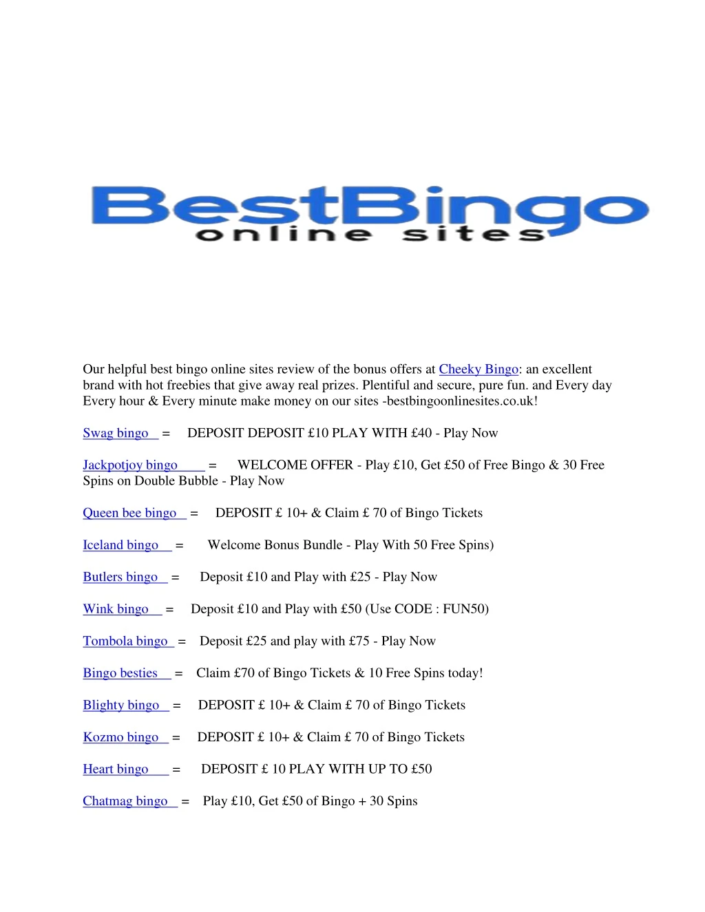our helpful best bingo online sites review