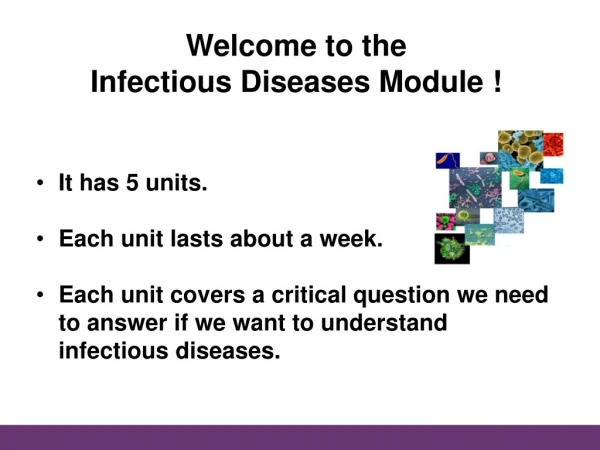 Welcome to the Infectious Diseases Module !