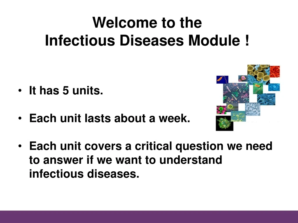 welcome to the infectious diseases module