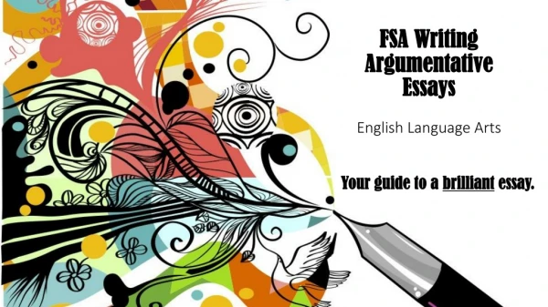 FSA Writing Argumentative Essays English Language Arts