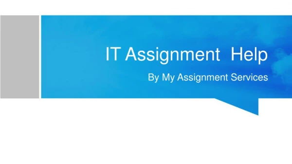 How Can Our IT Assignment Help Services Assist You?