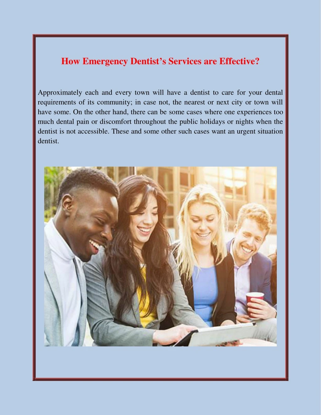 how emergency dentist s services are effective
