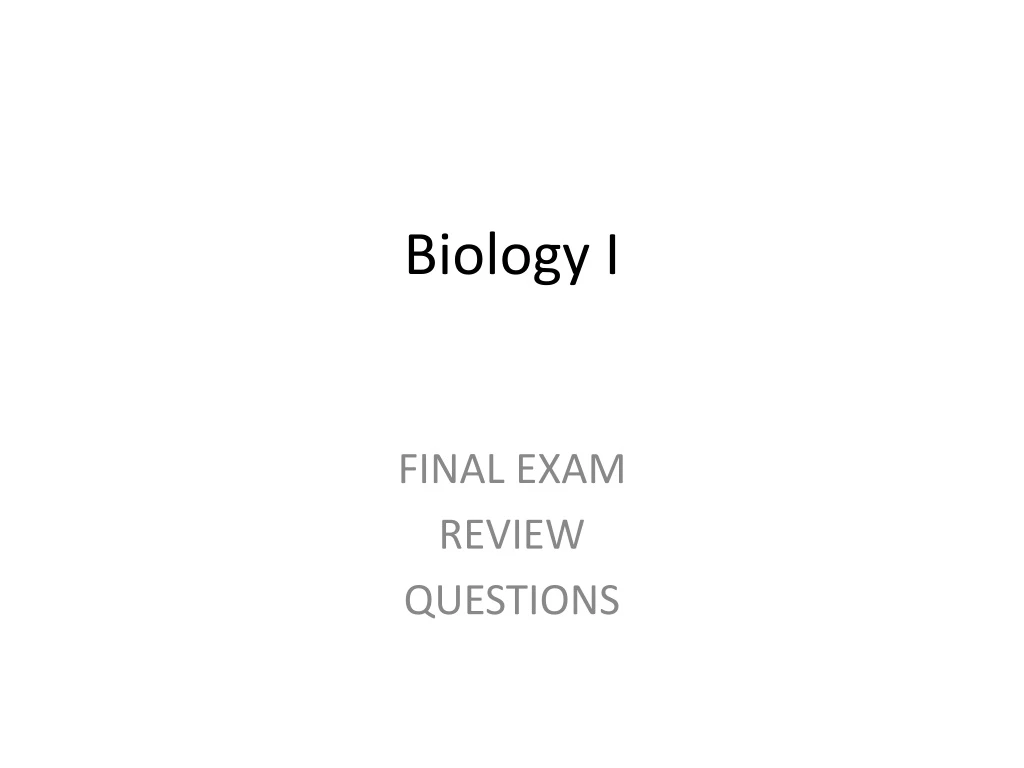 biology i