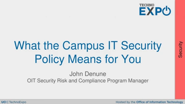 What the Campus IT Security Policy Means for You