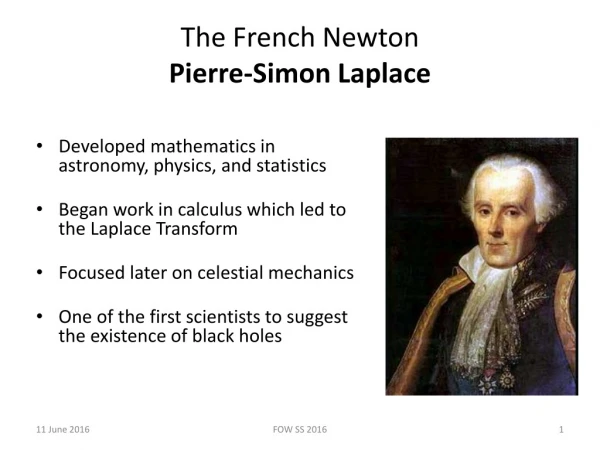The French Newton Pierre-Simon Laplace