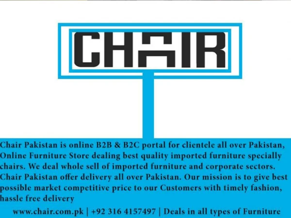 Ergonomic chair, decorative chairs or antique chairs buy online from Chair.com.pk all over Pakistan at cheap rates