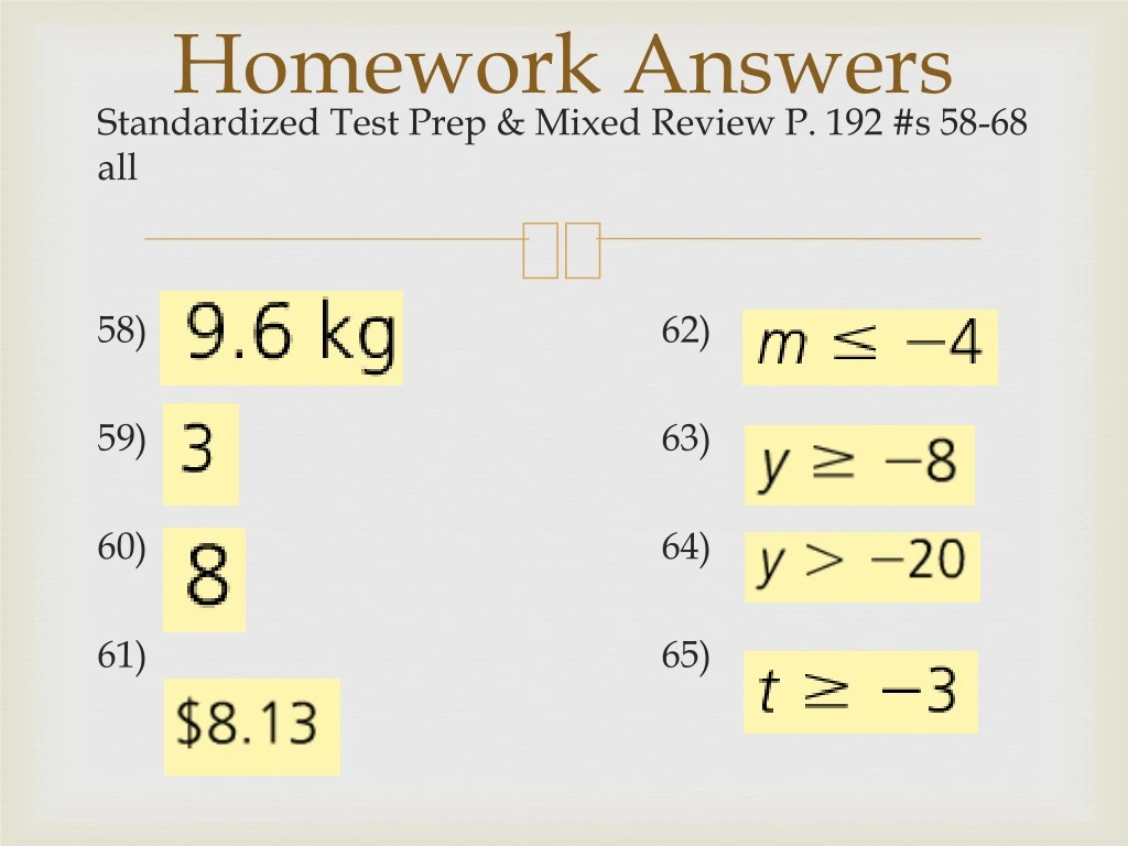 homework answers