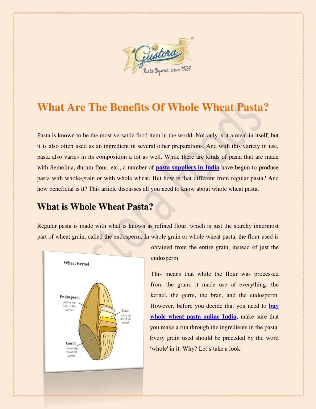 what are the benefits of whole wheat pasta