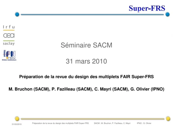 Séminaire SACM 31 mars 2010