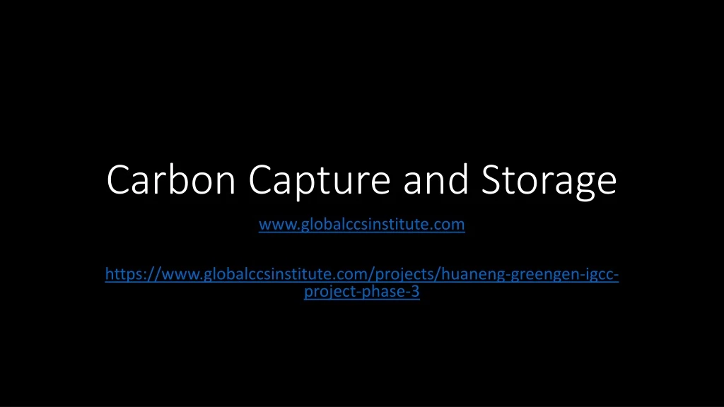 carbon capture and storage