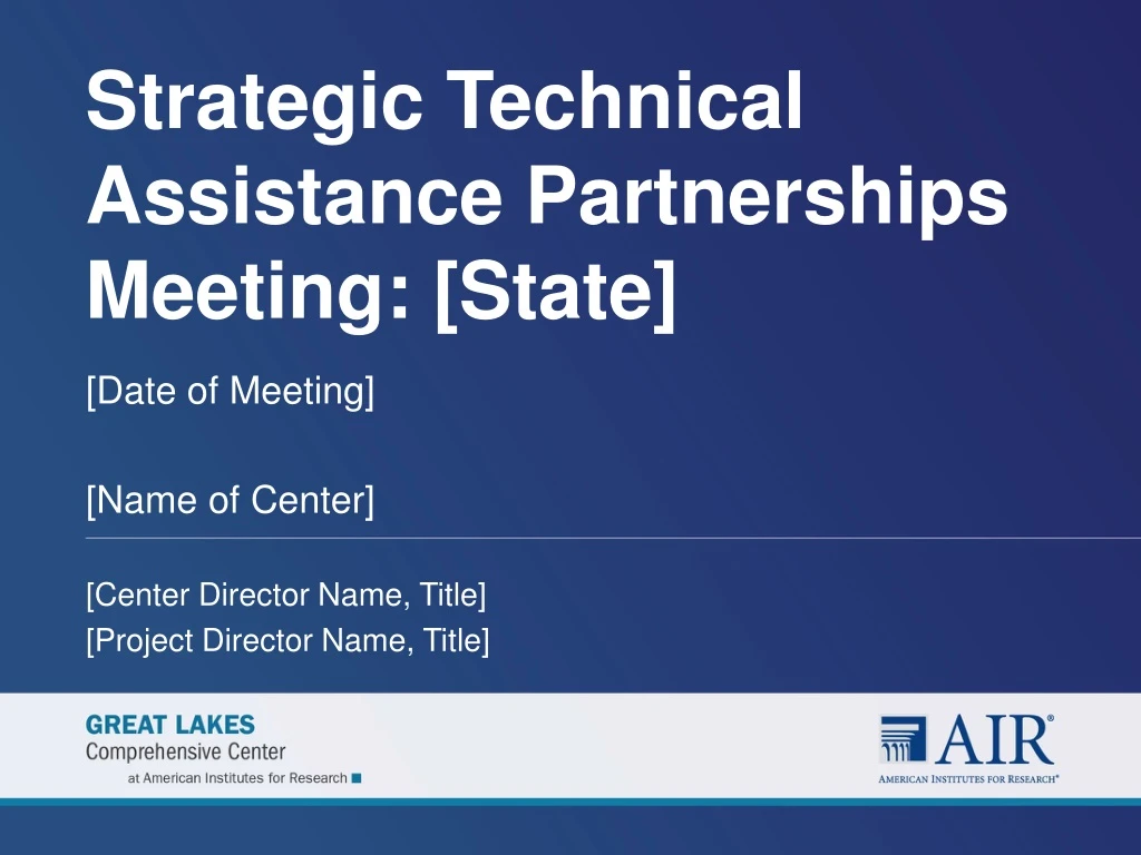 strategic technical assistance partnerships meeting state