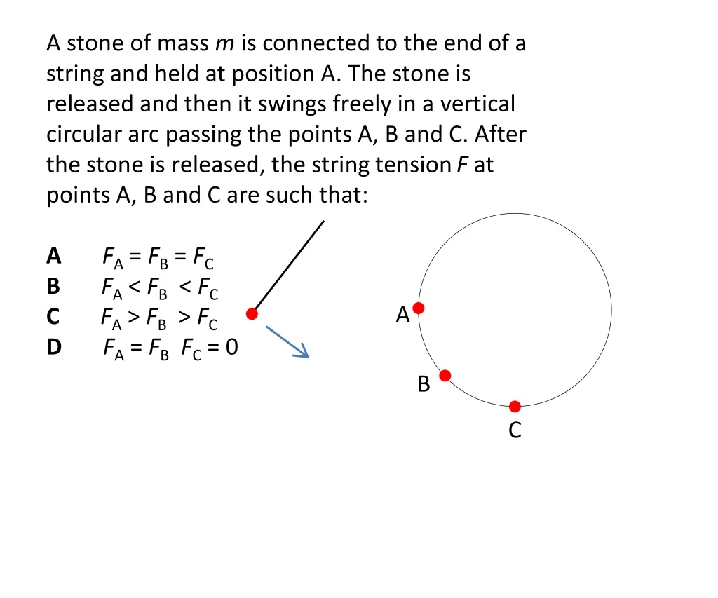 a stone of mass m is connected