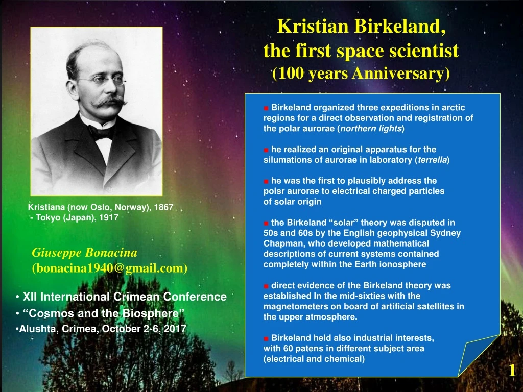 kristian birkeland the first space scientist