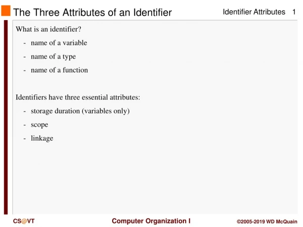 The Three Attributes of an Identifier