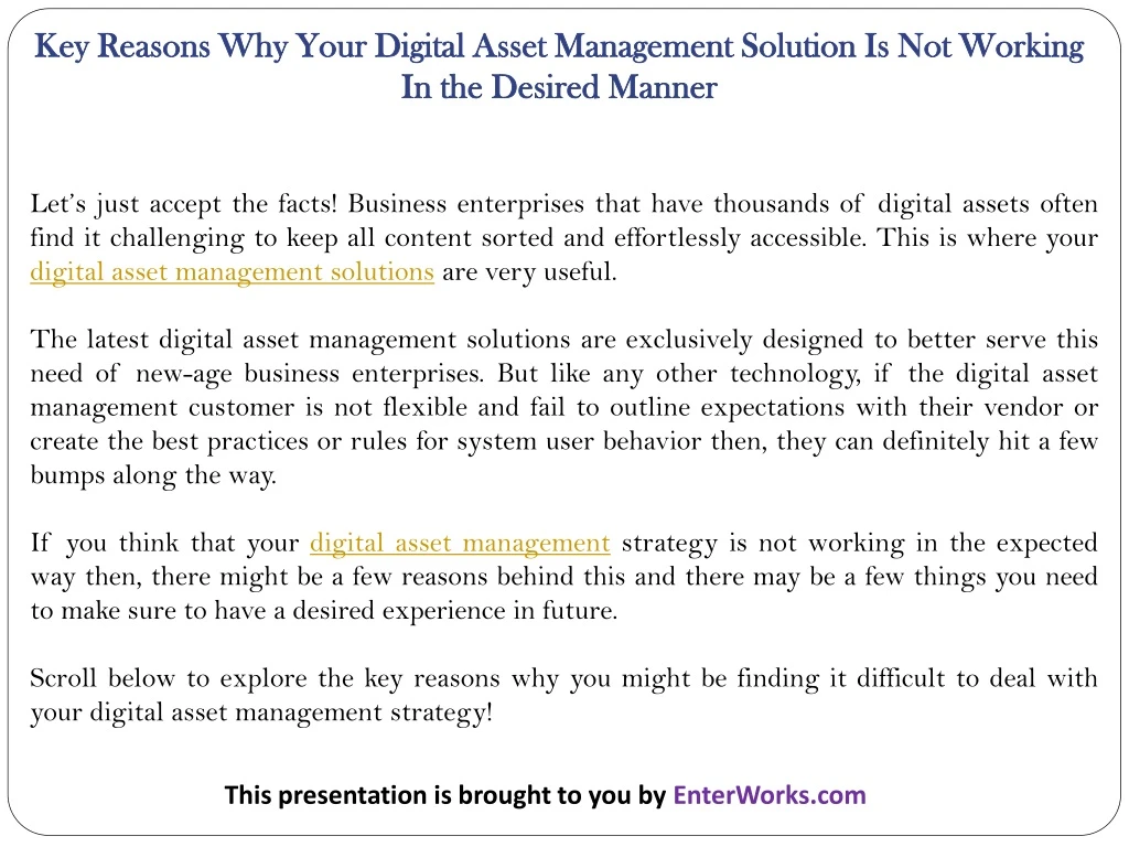 key reasons why your digital asset management