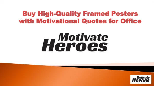 Buy High-Quality Framed Posters with Motivational Quotes for Office
