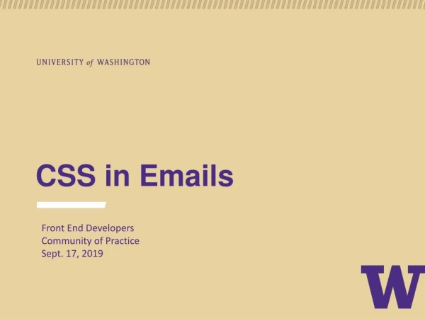 CSS in Emails